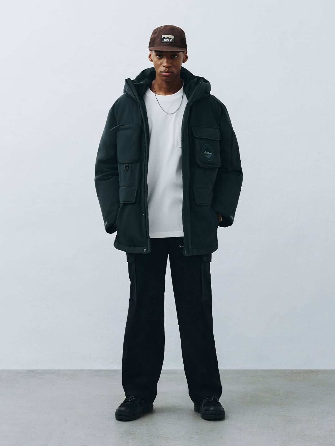 jacquard pocket woven pants
