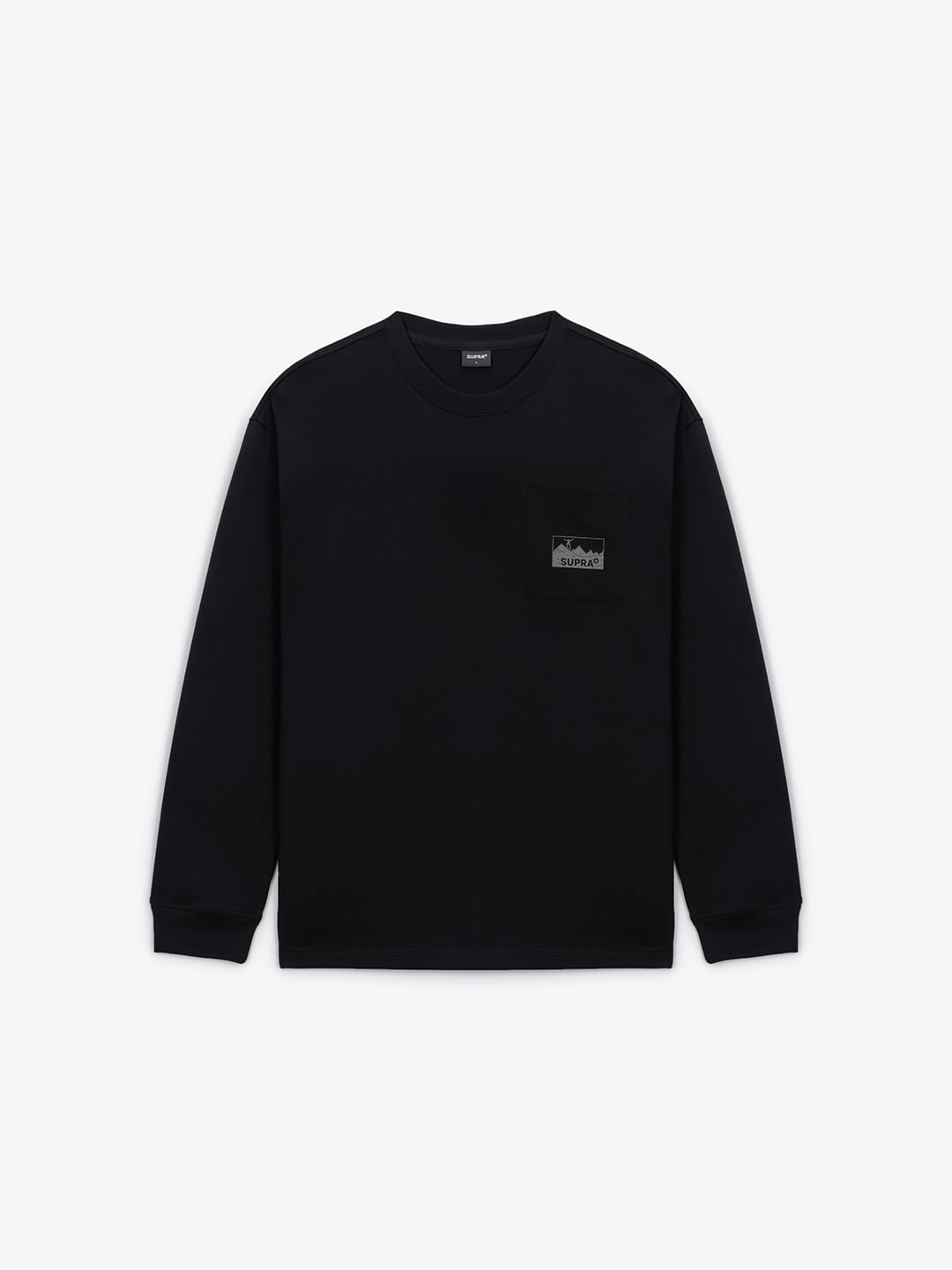 Basic one-pocket long-sleeved T-shirt