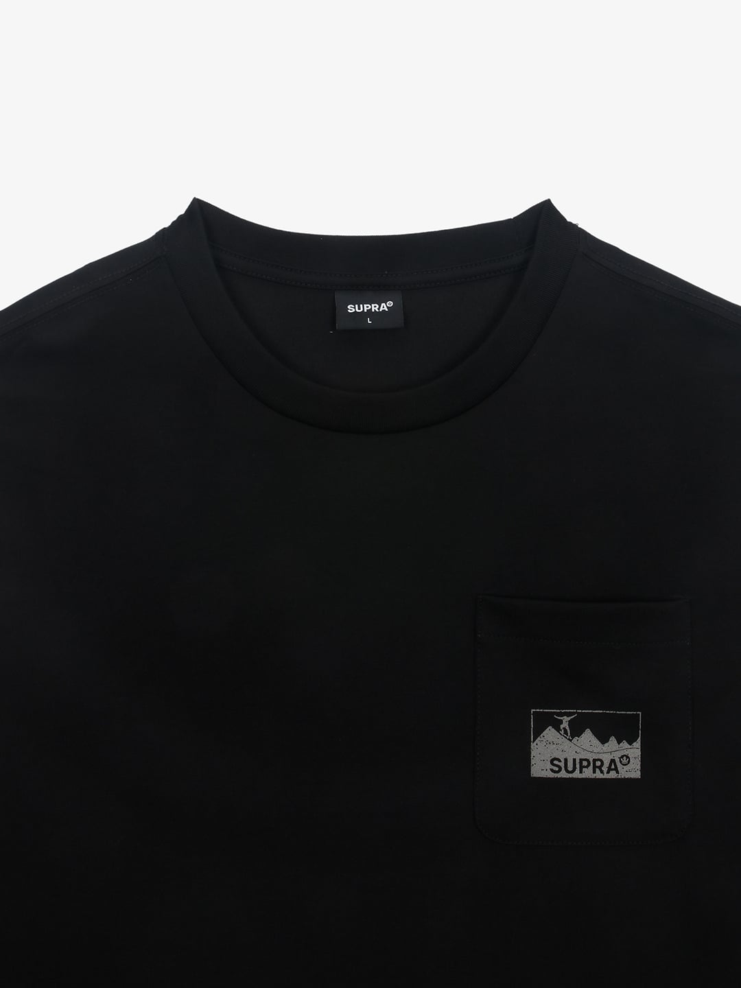 Basic one-pocket long-sleeved T-shirt