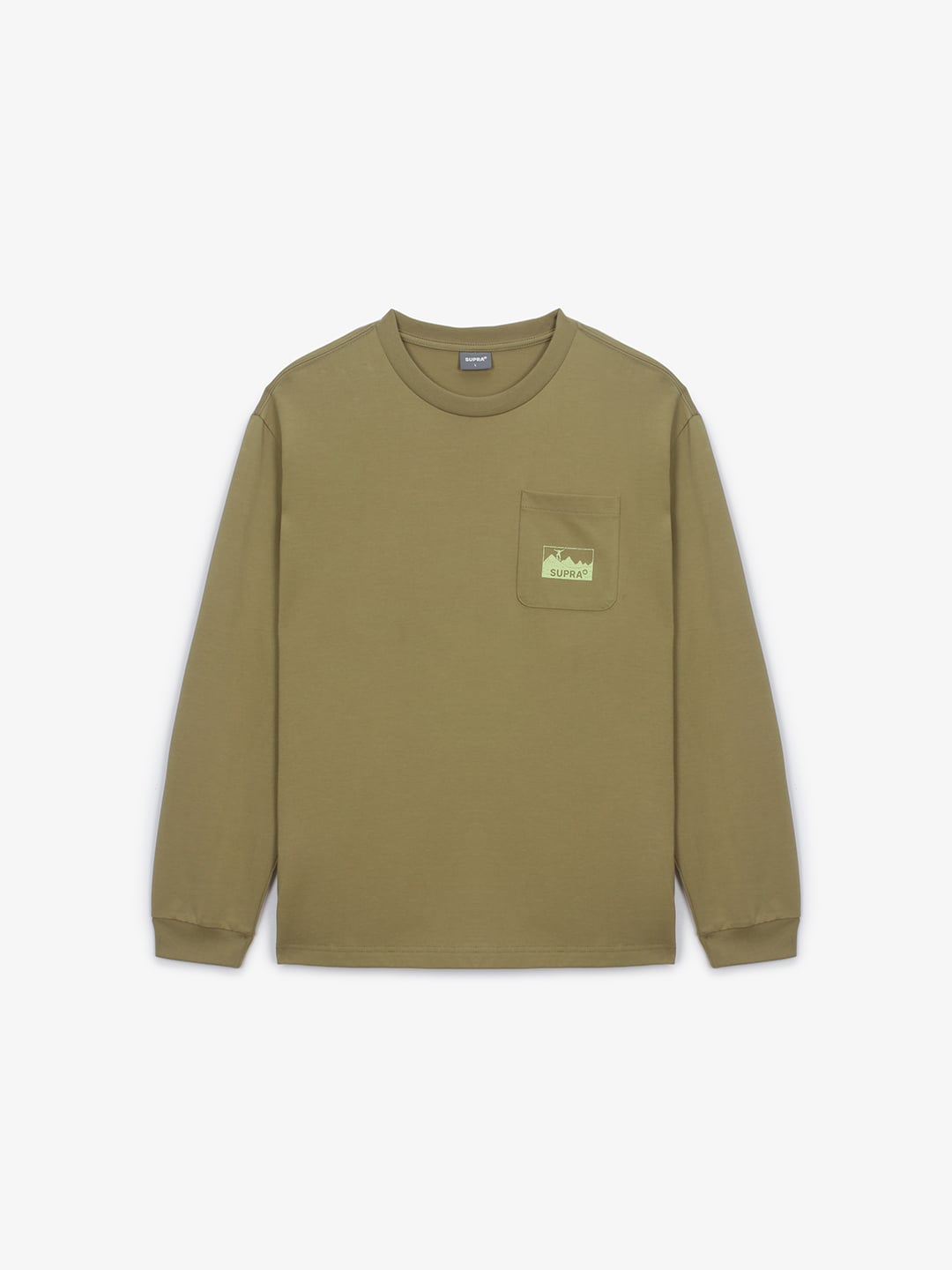 Basic one-pocket long-sleeved T-shirt
