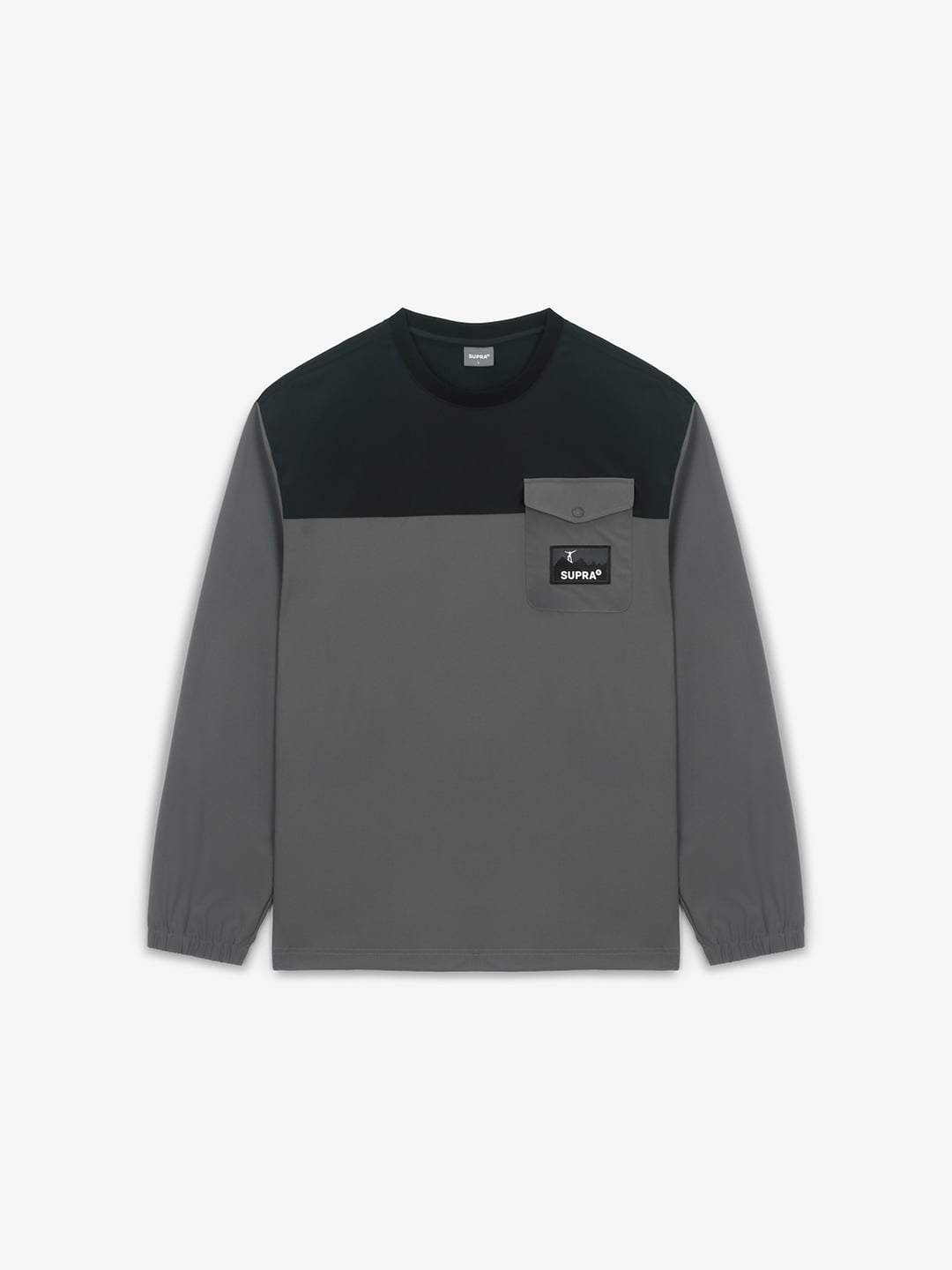 Woven Coloring point Long-Sleeved T-Shirt