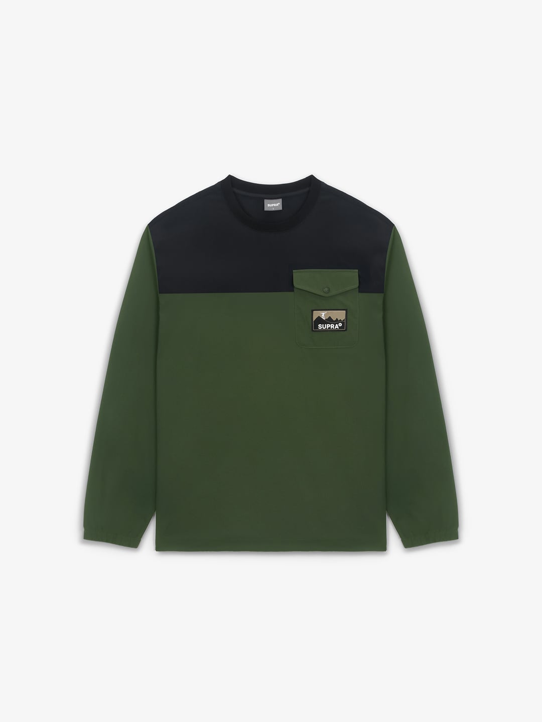 Woven Coloring point Long-Sleeved T-Shirt