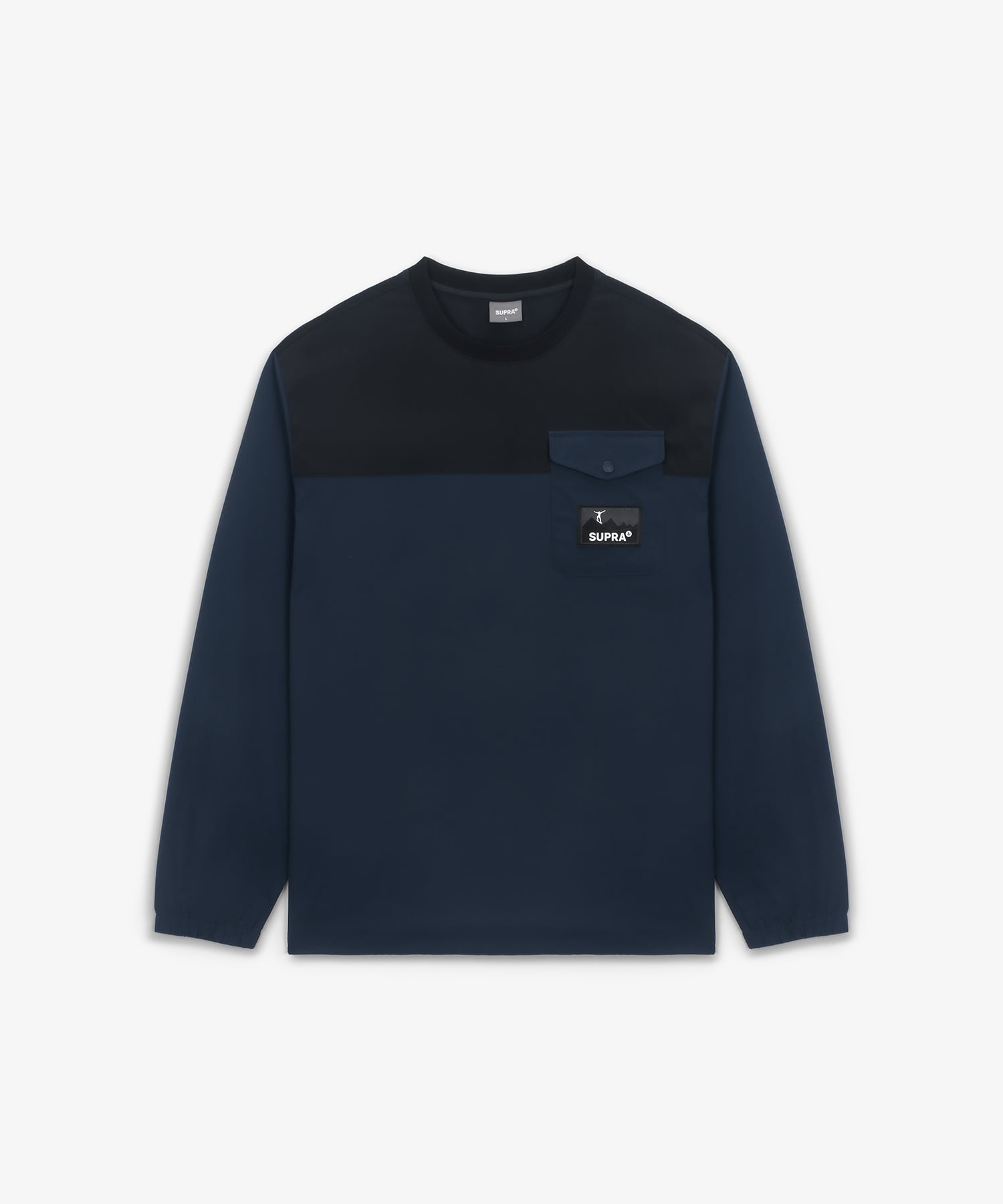 Woven Coloring point Long-Sleeved T-Shirt