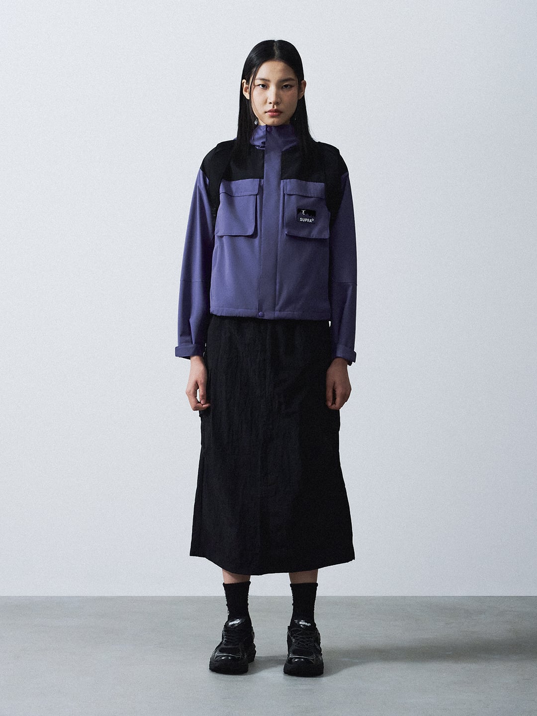 Women's 2 Pocket Color Block Windbreaker