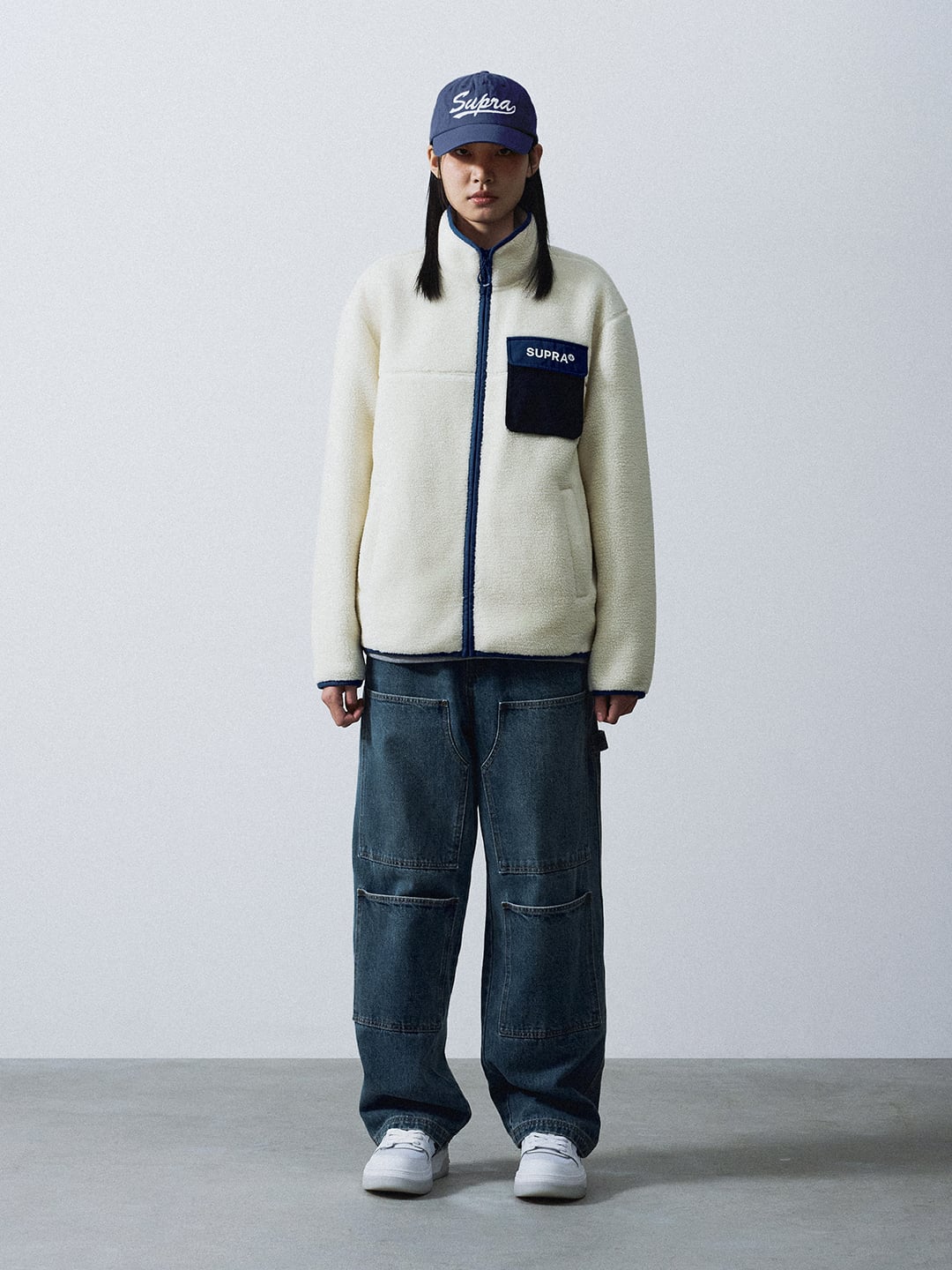 Woven Pocket Fleece Jacket