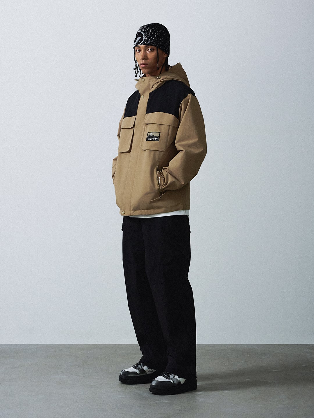 2 Pocket Color Block Windbreaker