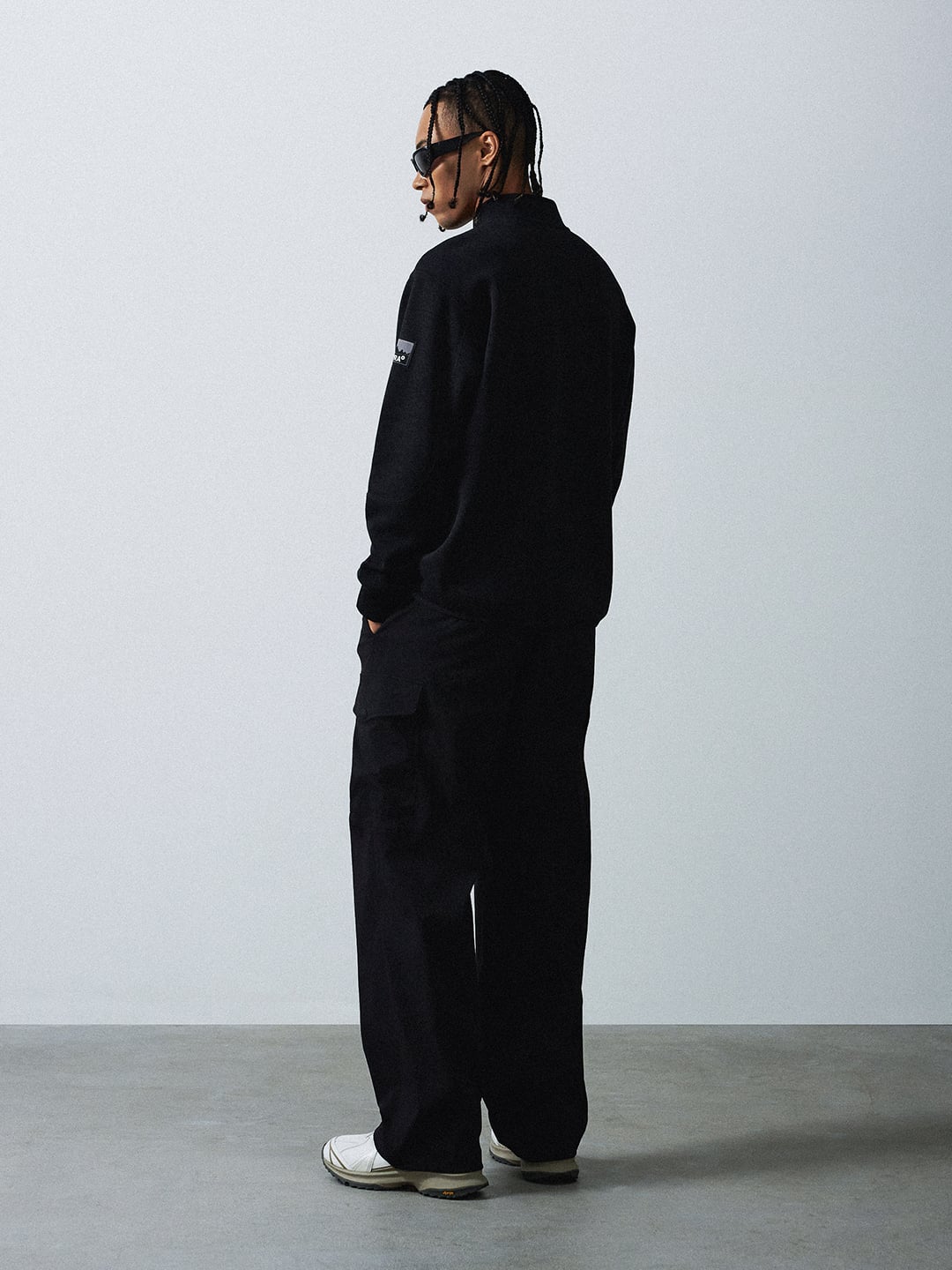 Half Zip-Up Long-Sleeved T-Shirt