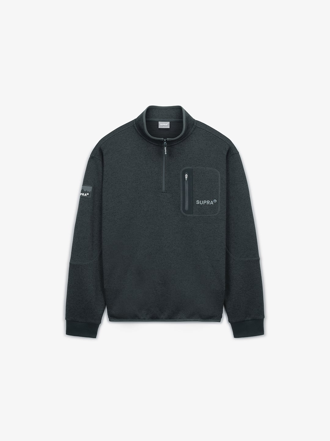 Half Zip-Up Long-Sleeved T-Shirt