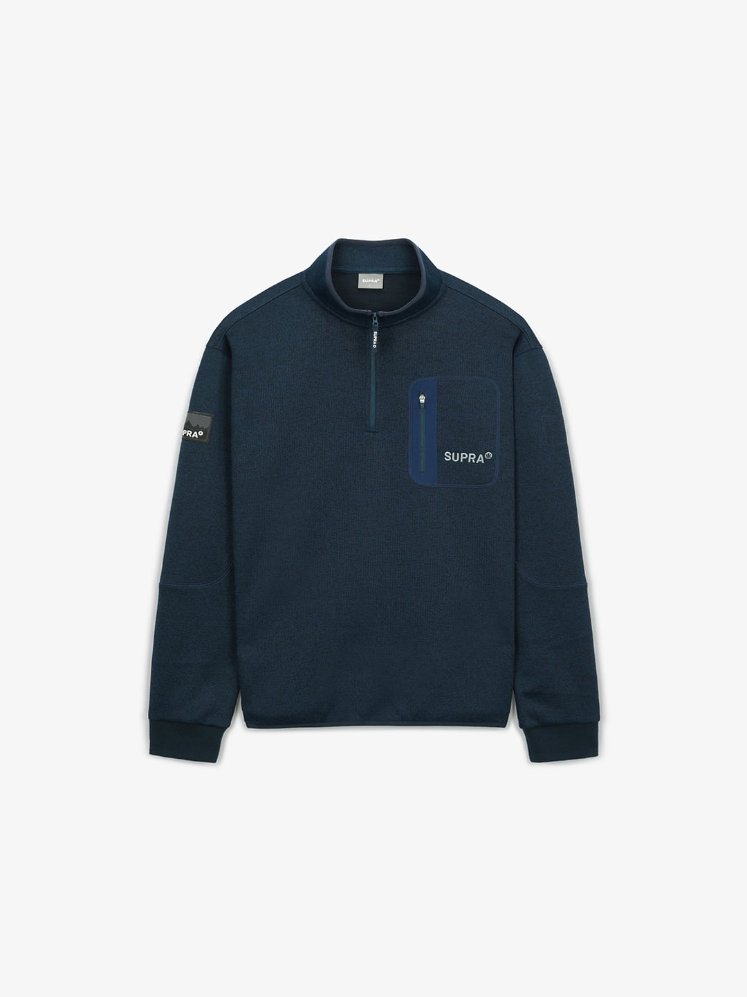 Half Zip-Up Long-Sleeved T-Shirt