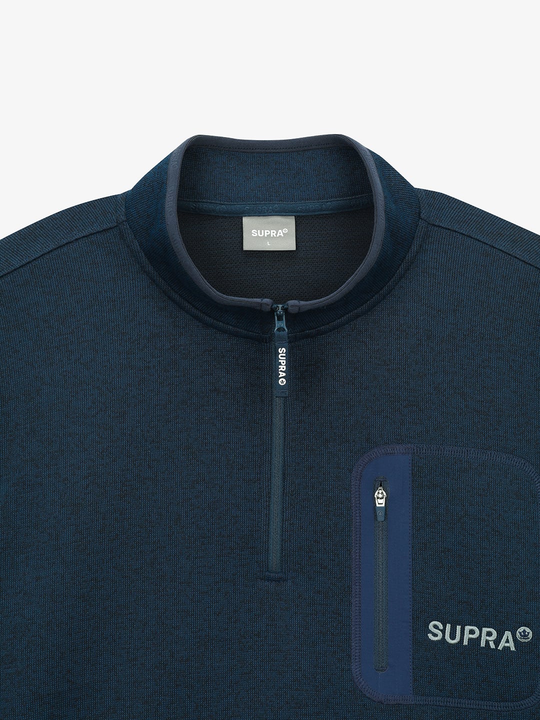 Half Zip-Up Long-Sleeved T-Shirt