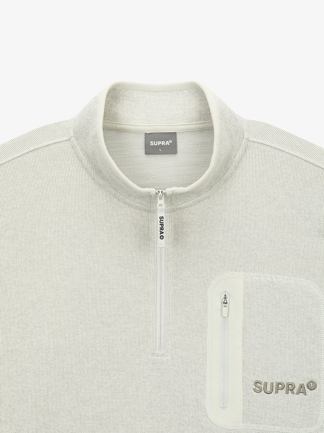 Half Zip-Up Long-Sleeved T-Shirt