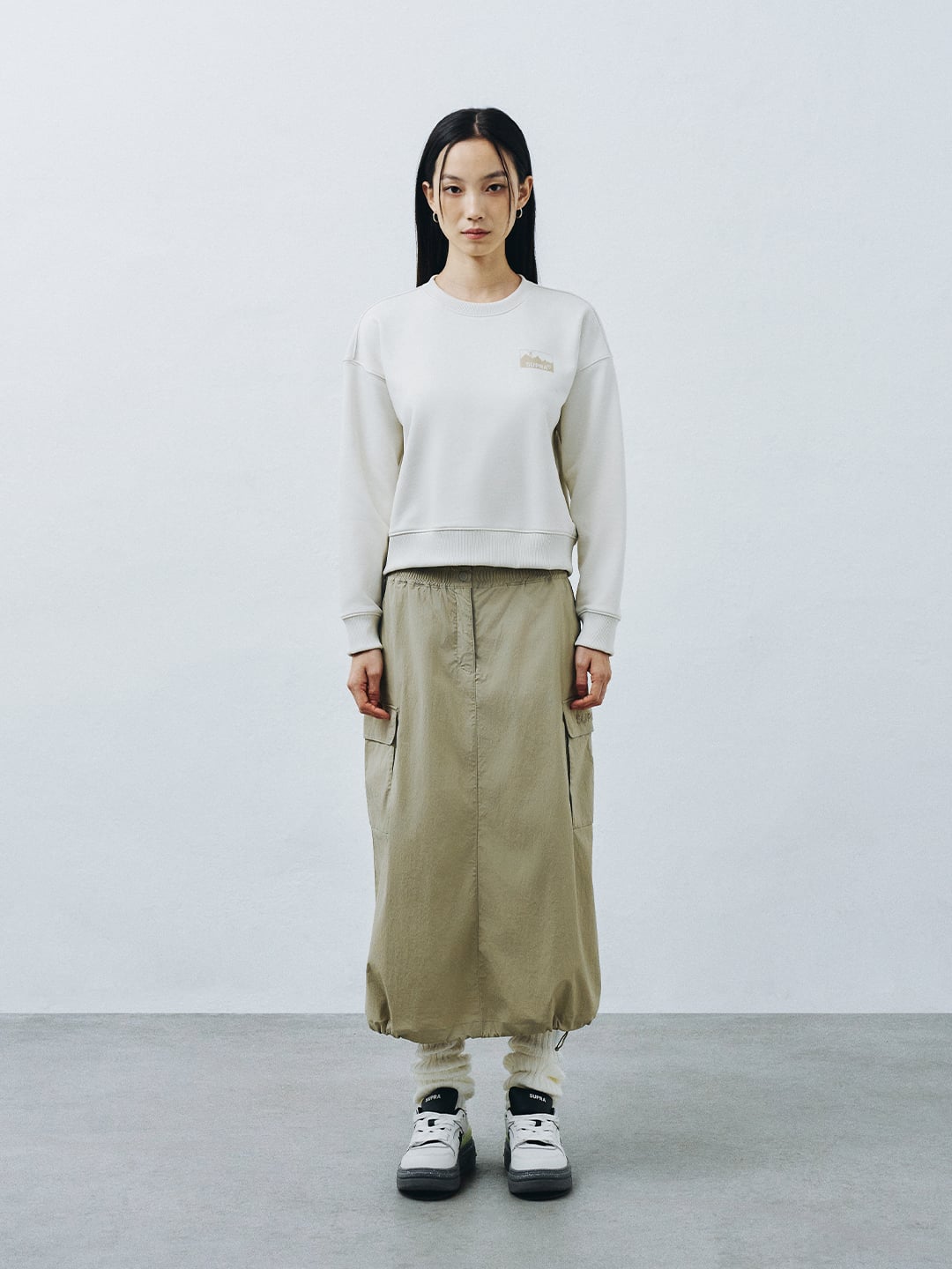 Women woven cargo skirt