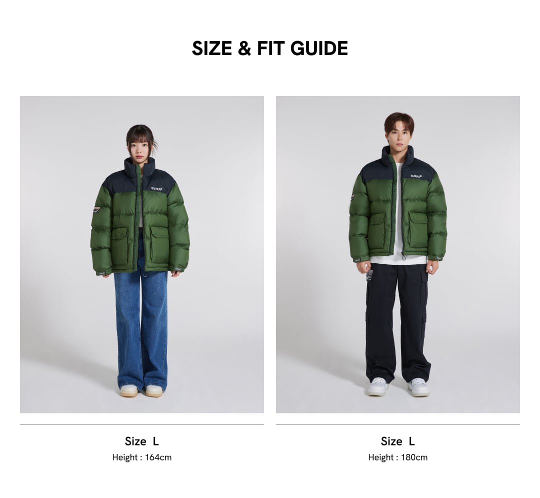 jacquard Color Block Short Down Jacket