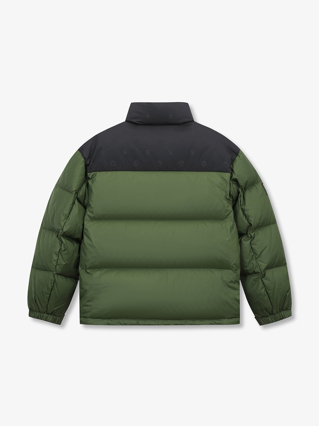 jacquard Color Block Short Down Jacket