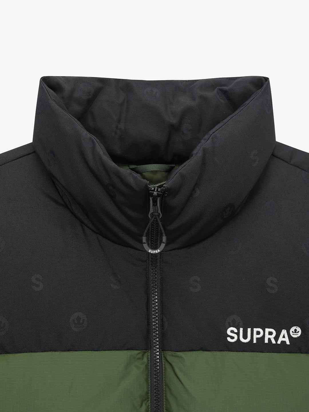 jacquard Color Block Short Down Jacket