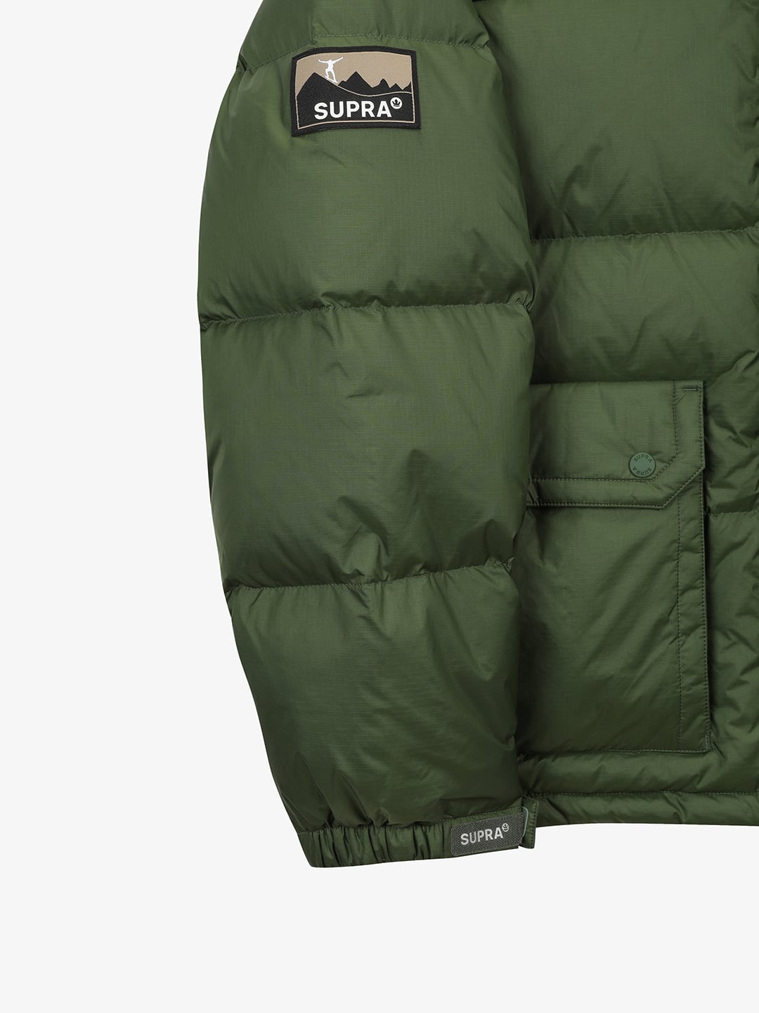 jacquard Color Block Short Down Jacket
