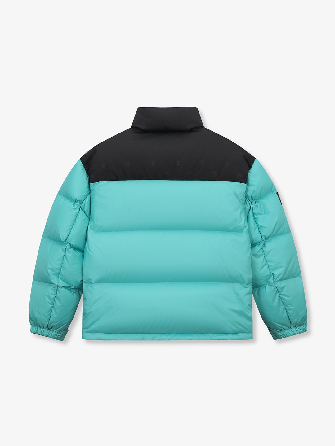 jacquard Color Block Short Down Jacket
