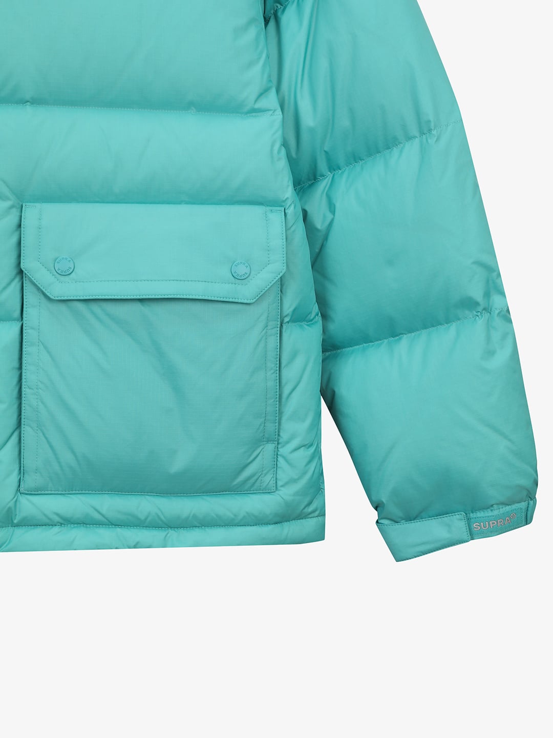 jacquard Color Block Short Down Jacket