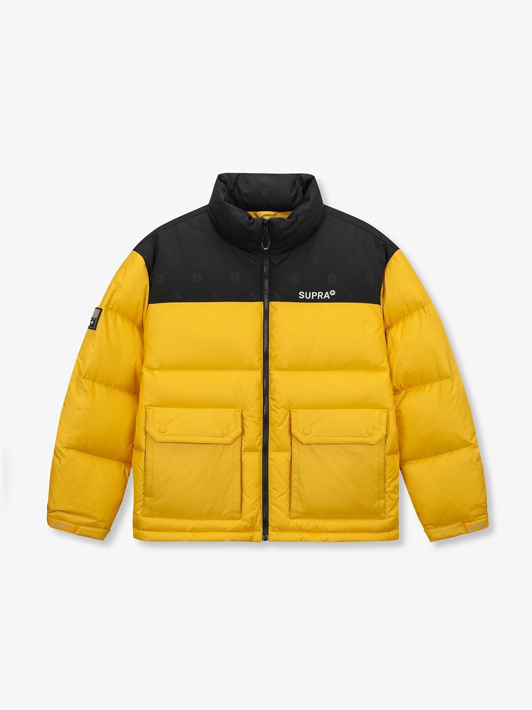 jacquard Color Block Short Down Jacket