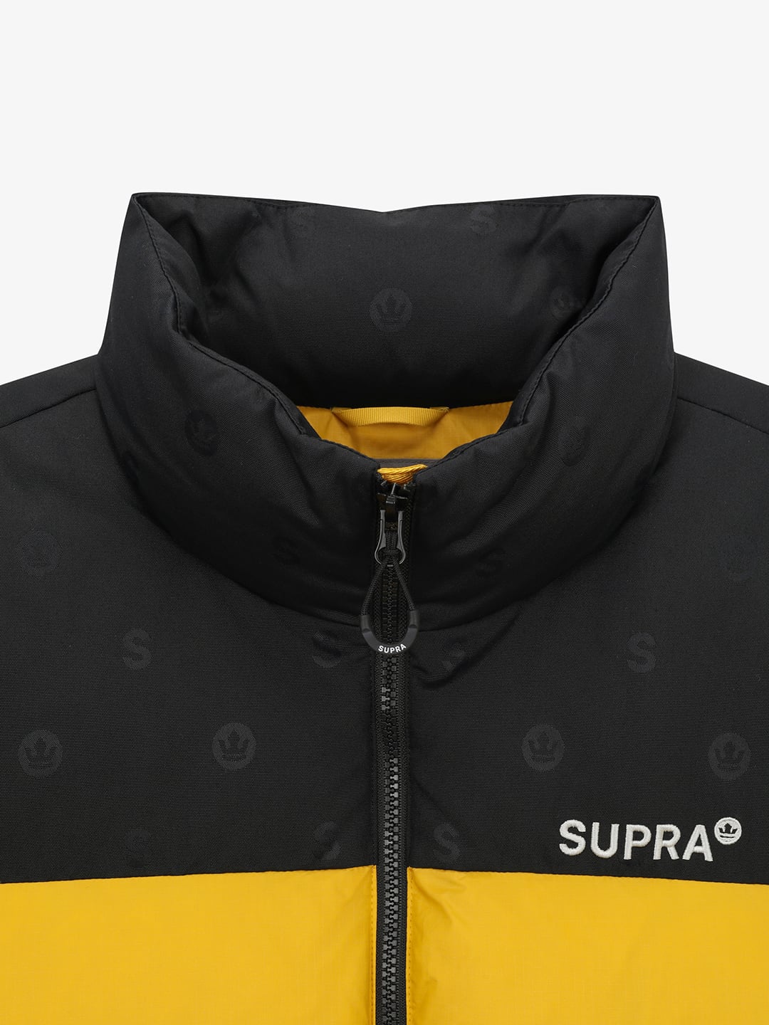 jacquard Color Block Short Down Jacket
