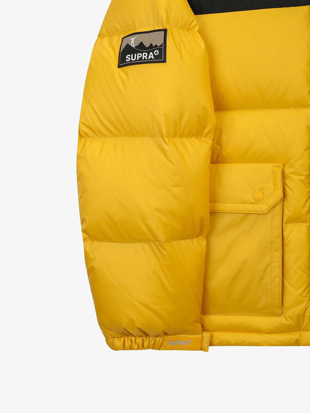 jacquard Color Block Short Down Jacket