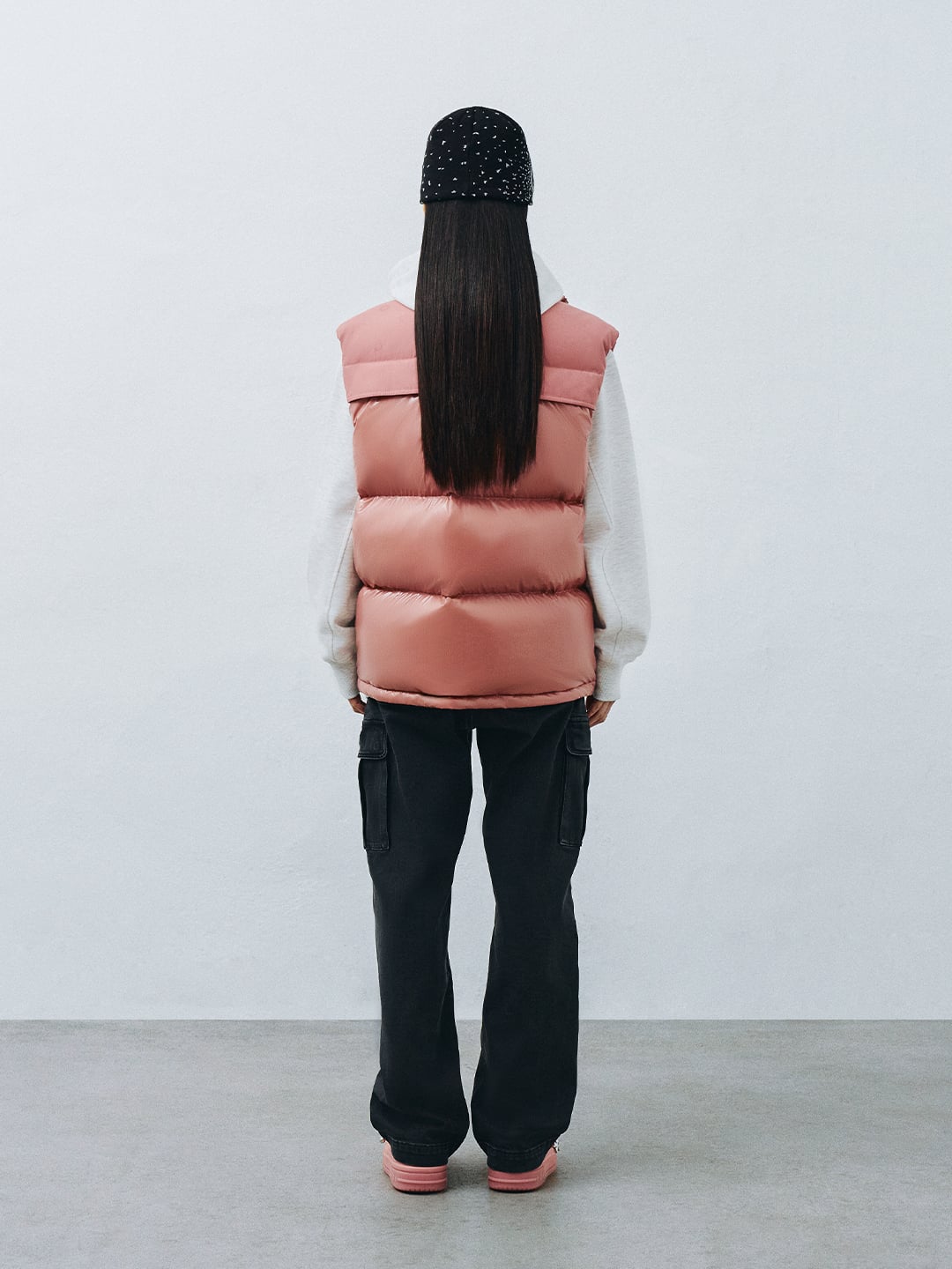 Jacquard Color Block Down vest