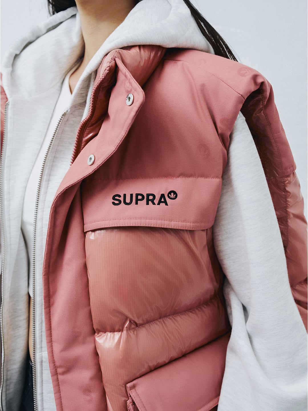 Jacquard Color Block Down vest
