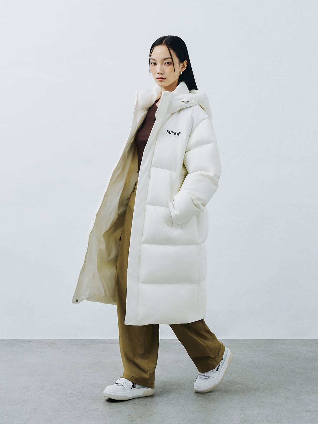 Ripstop Color Block Long Down Jacket
