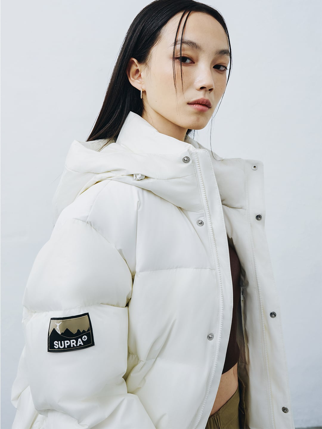 Ripstop Color Block Long Down Jacket
