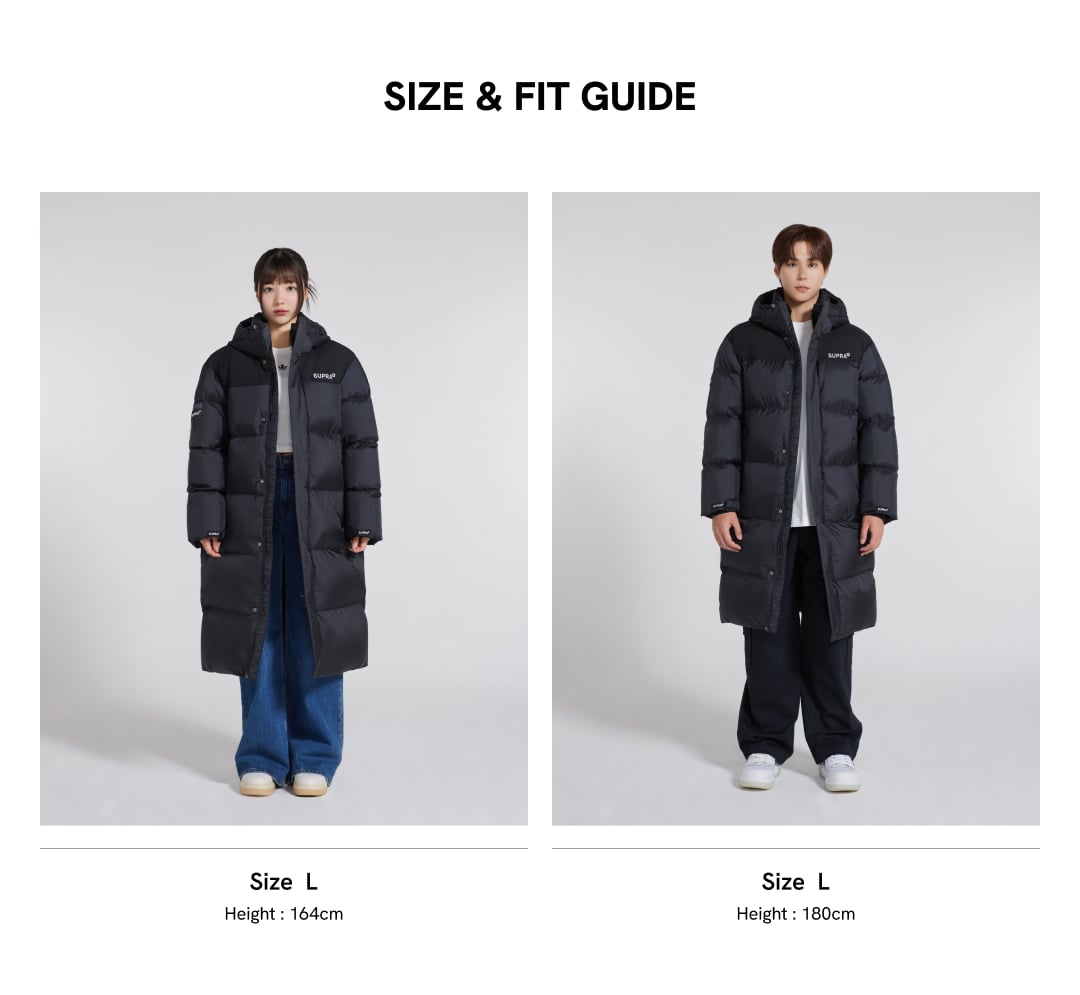 Ripstop Color Block Long Down Jacket