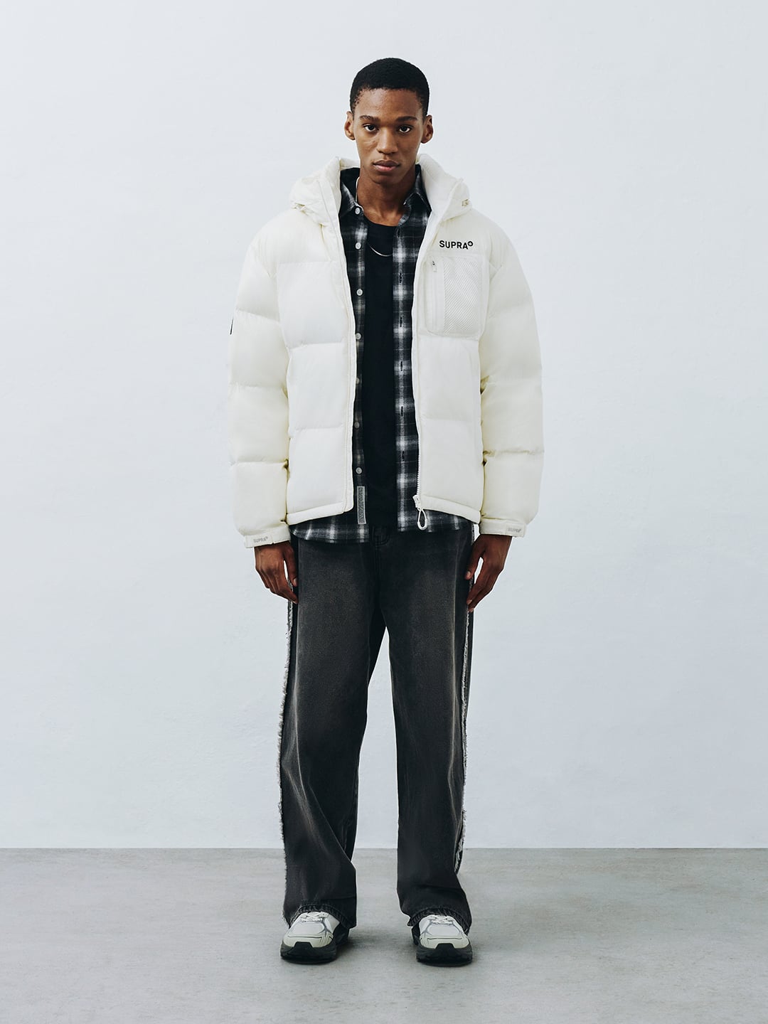 mesh pocket Short Down Jacket