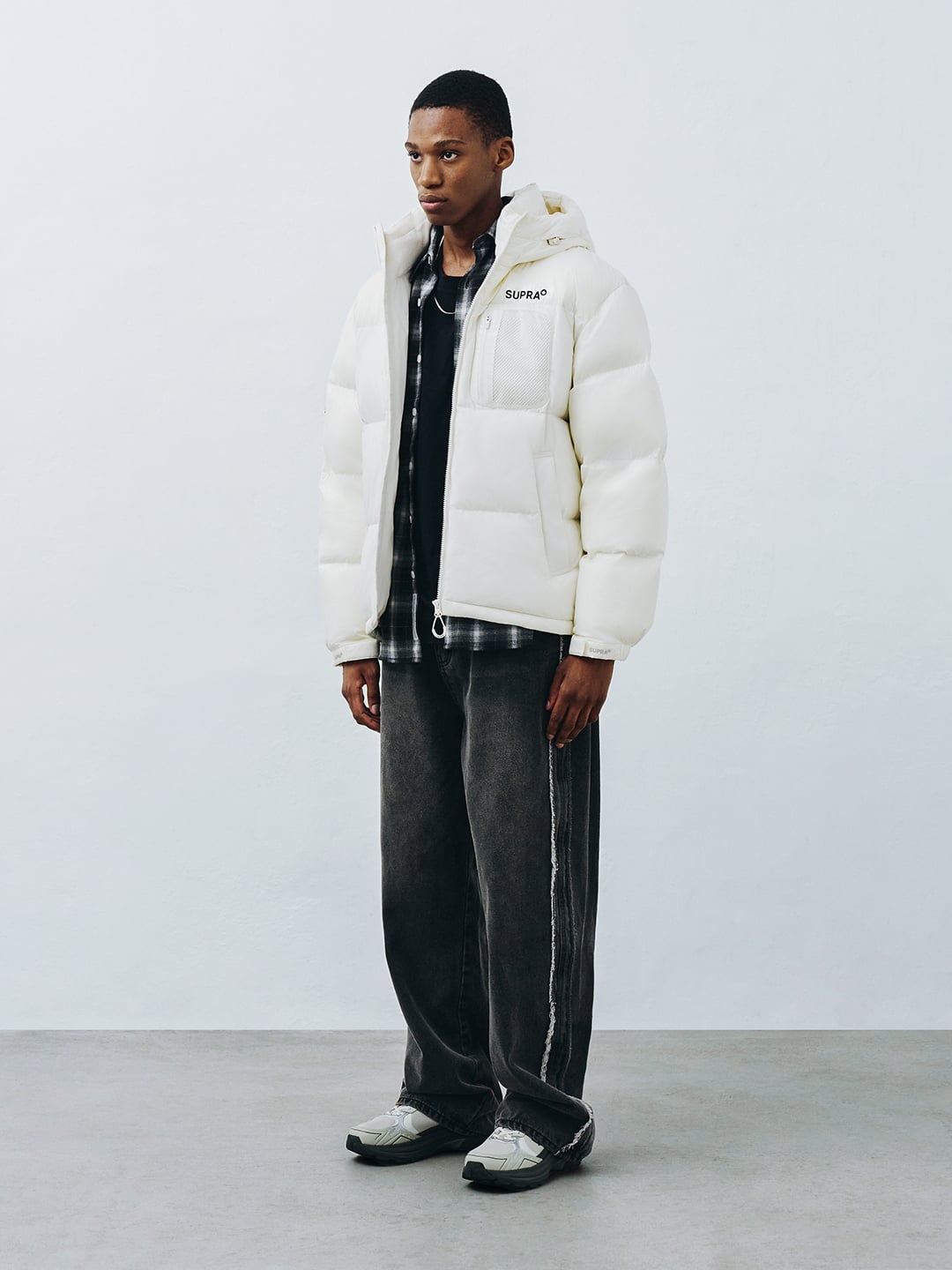 mesh pocket Short Down Jacket