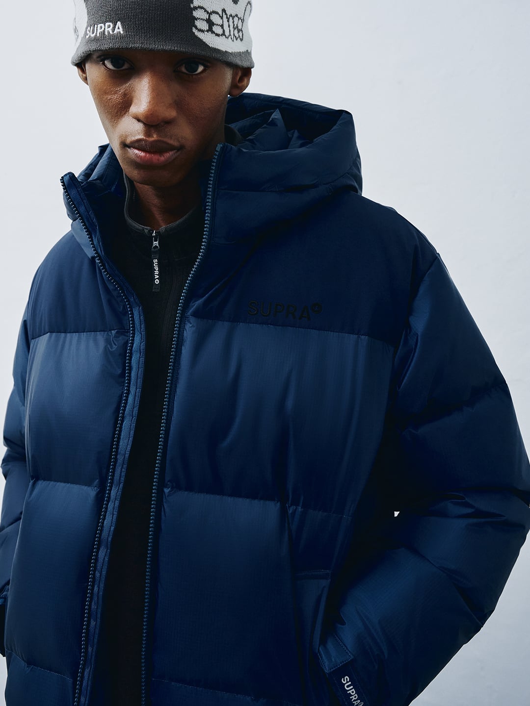 Ripstop Color Block Short Down Jacket
