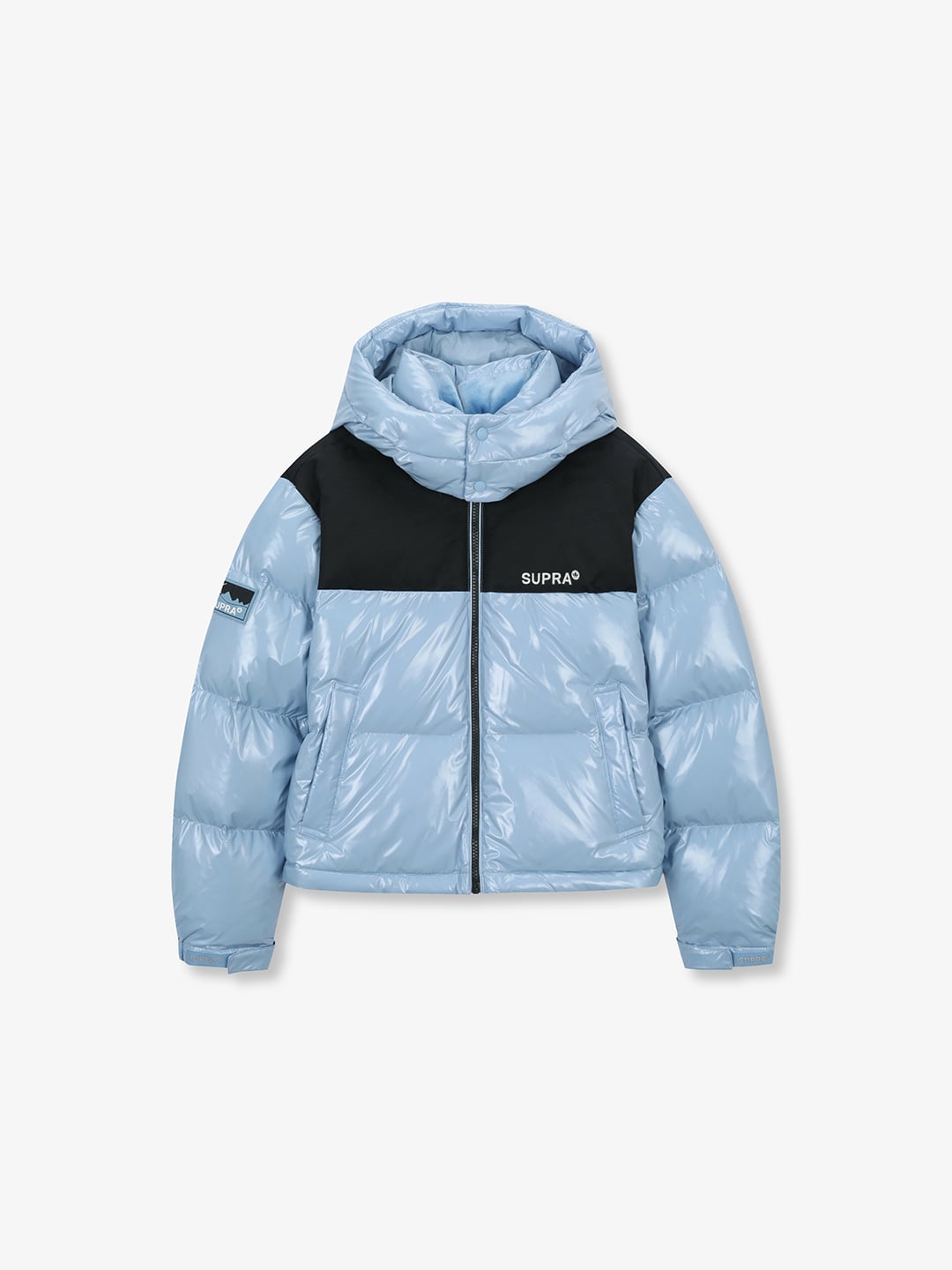 Women's Jacquard Color Block Short Down Jacket