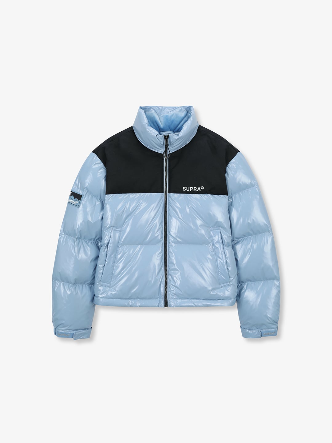 Women's Jacquard Color Block Short Down Jacket