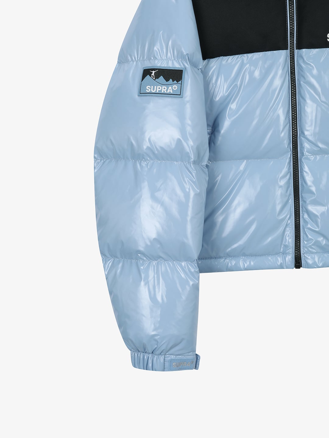 Women's Jacquard Color Block Short Down Jacket