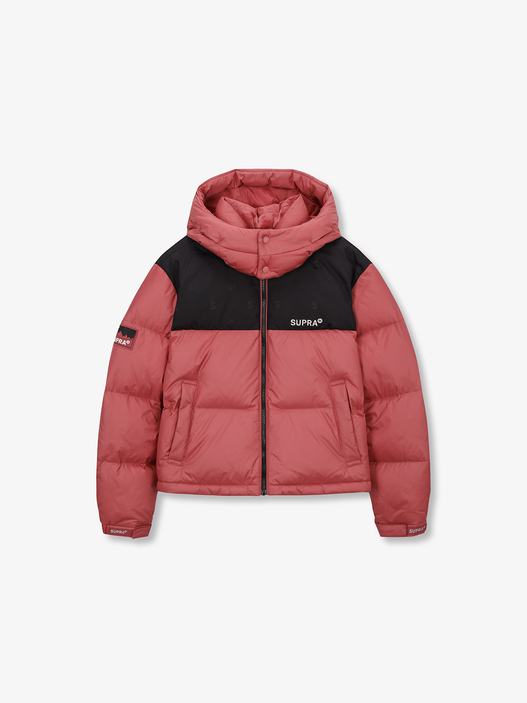 Women's Jacquard Color Block Short Down Jacket