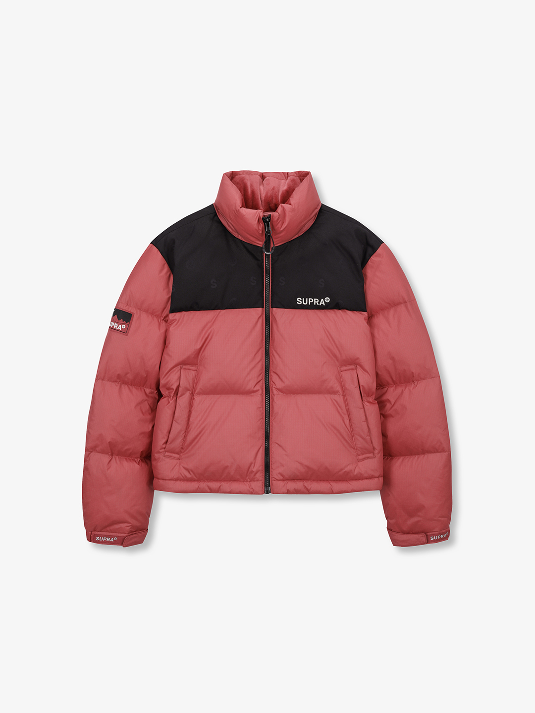 Women's Jacquard Color Block Short Down Jacket