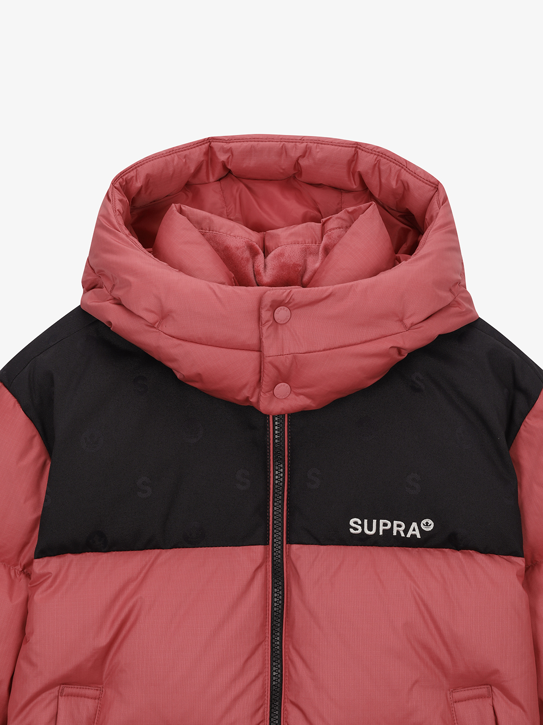 Women's Jacquard Color Block Short Down Jacket