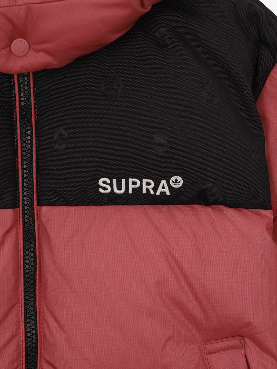 Women's Jacquard Color Block Short Down Jacket