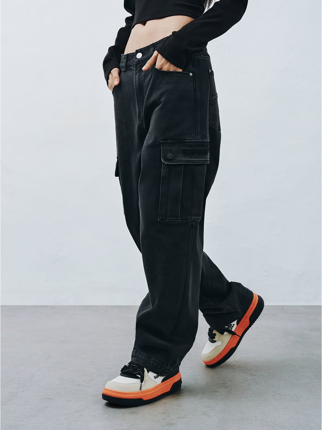Women Wide Denim Cago Pants