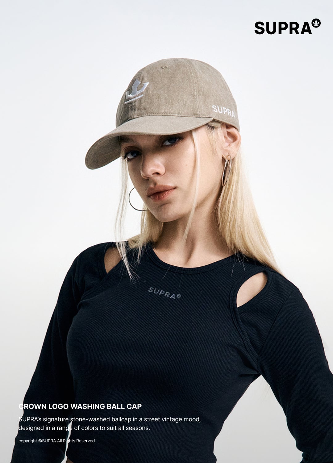 Crown logo washing Ball Cap