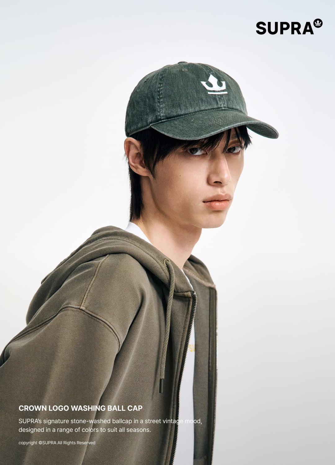 Crown logo washing Ball Cap