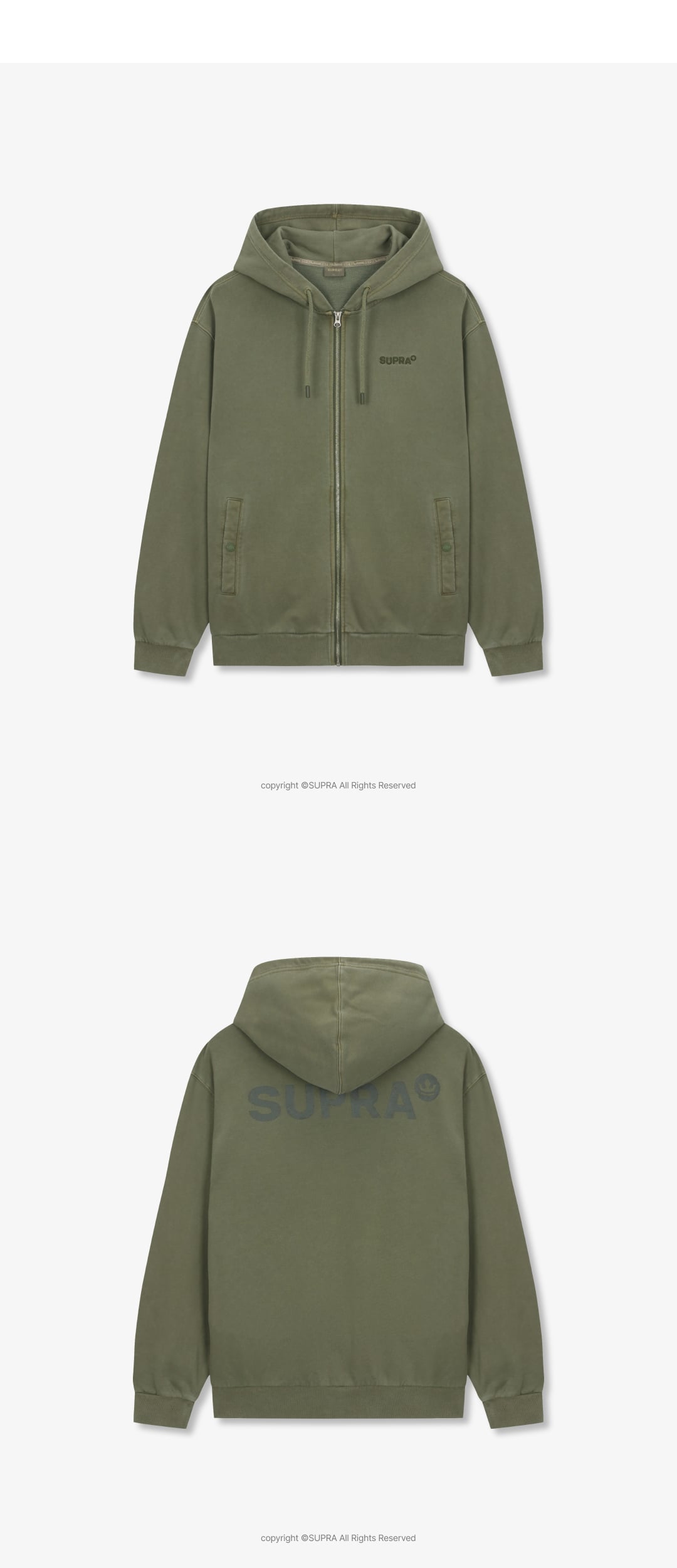 Garment Dying hooded Zip-up Set