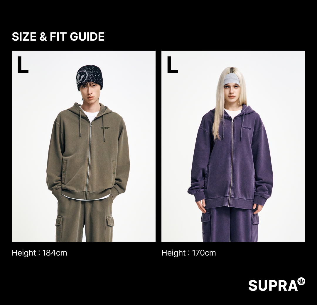 Garment Dying hooded Zip-up Set