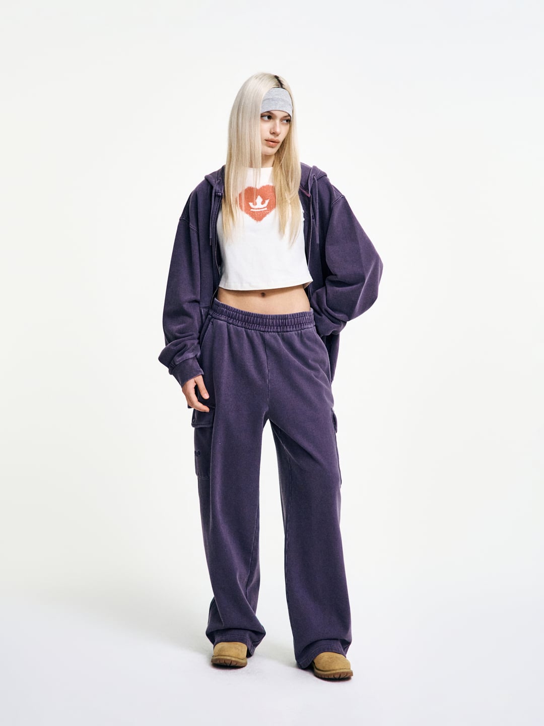 Garment Dying Cargo Wide Pants SET