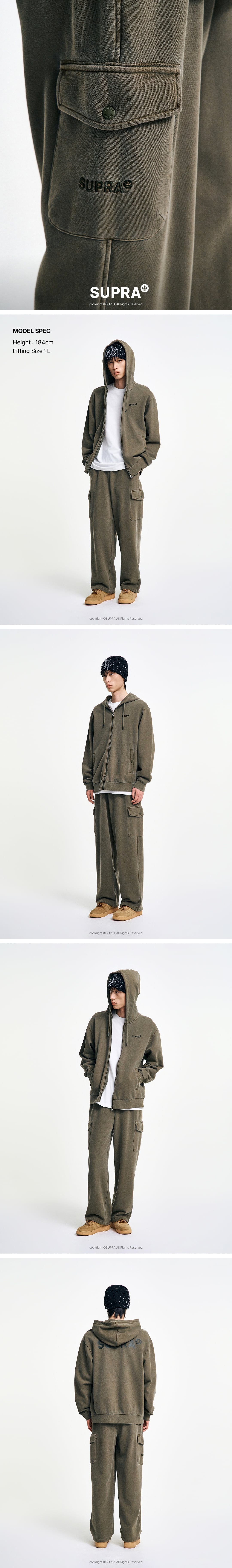 Garment Dying Cargo Wide Pants SET