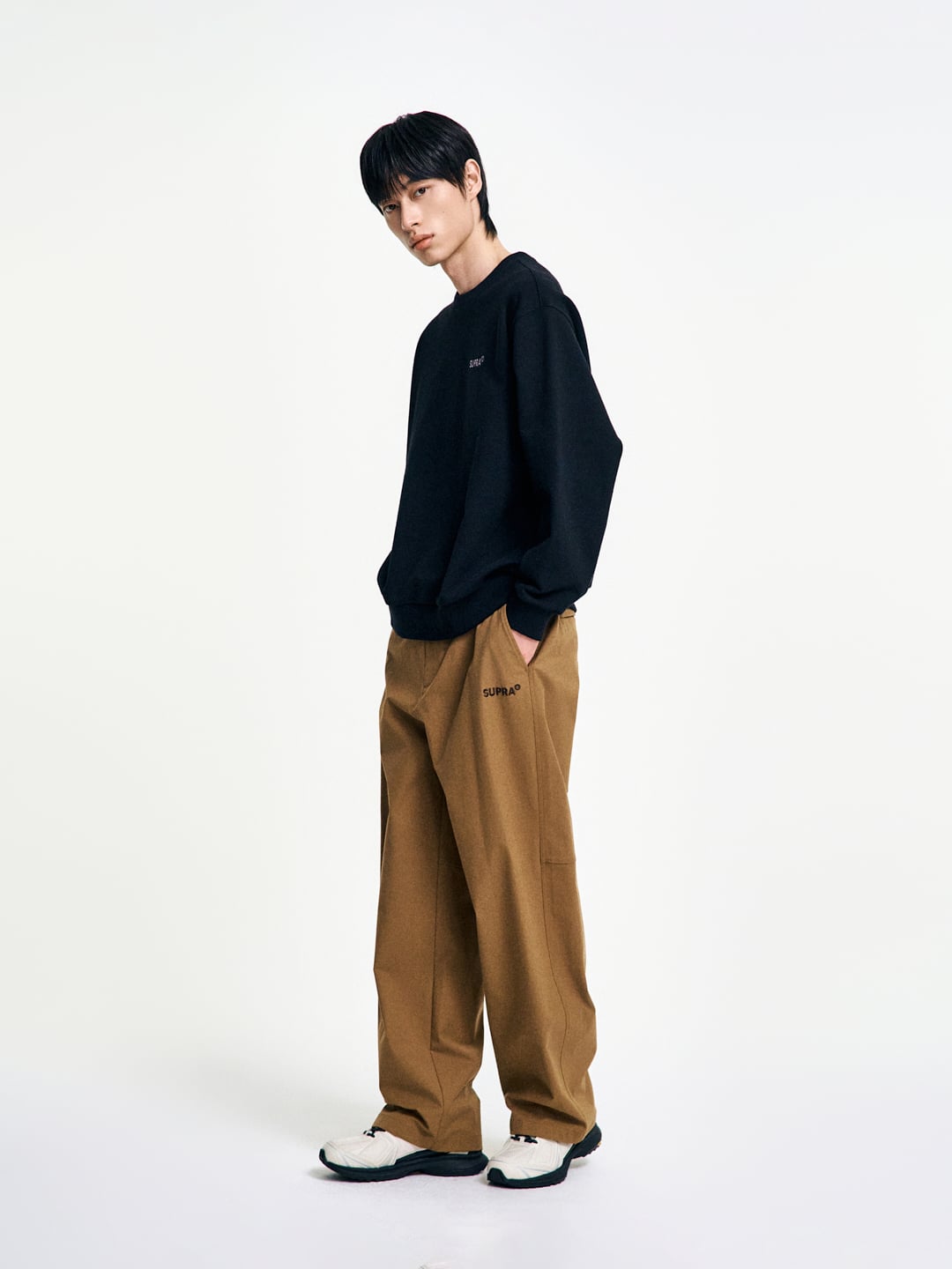 Basic Lettering Logo Parachute Pants