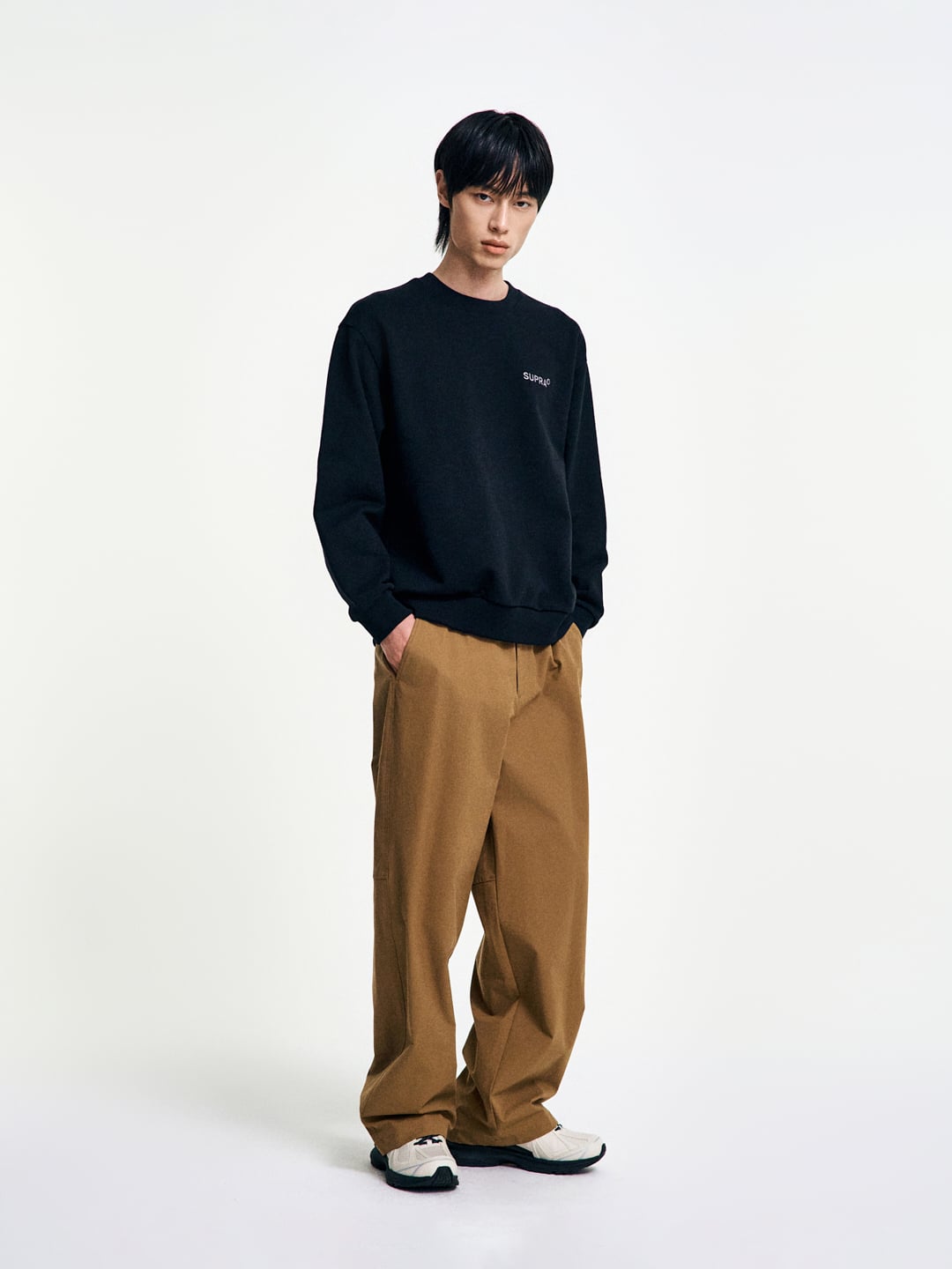 Basic Lettering Logo Parachute Pants