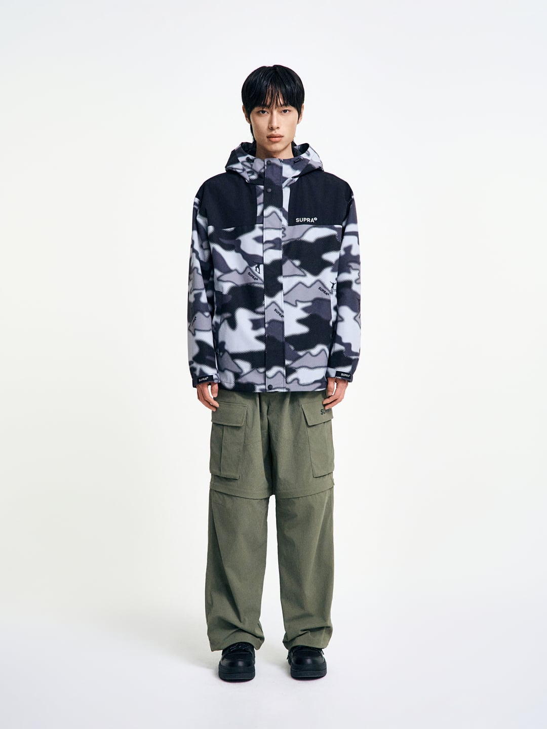 Camo Point Color Block Windbreaker